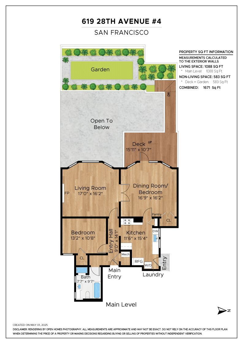 Floor plan of 619 28th Avenue #4